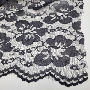 Black Floral Lace Fabric For Sewing and Crafting Halloween 88 x 60